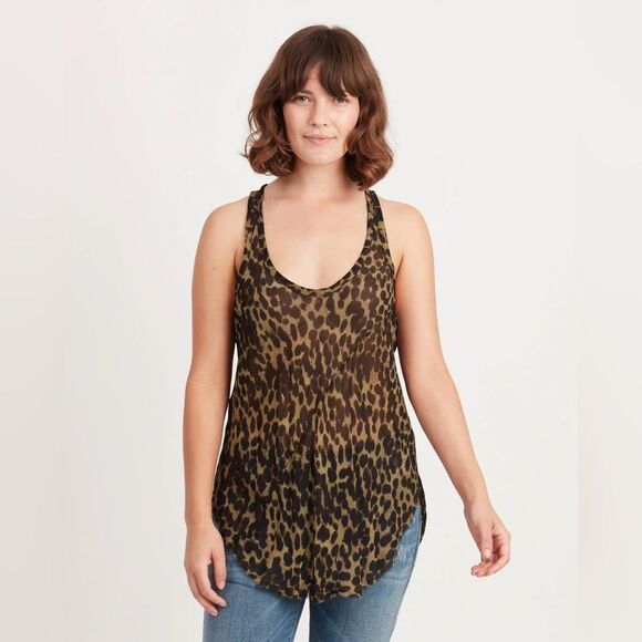 ISABEL MARANT ÉTOILE SHEER LEOPARD PRINT TANK - Picture 1 of 6